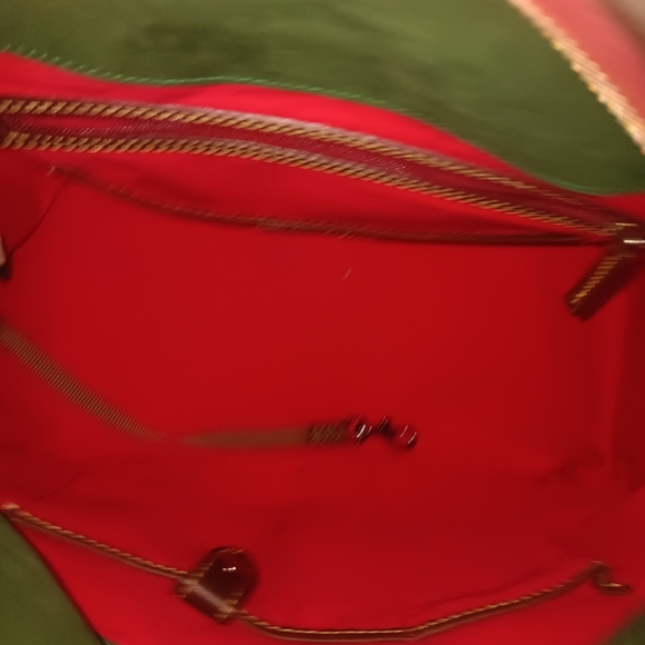 Dooney Bourke Florentine double pocket satchel chestnut with flaw on bottom - Picture 8 of 16